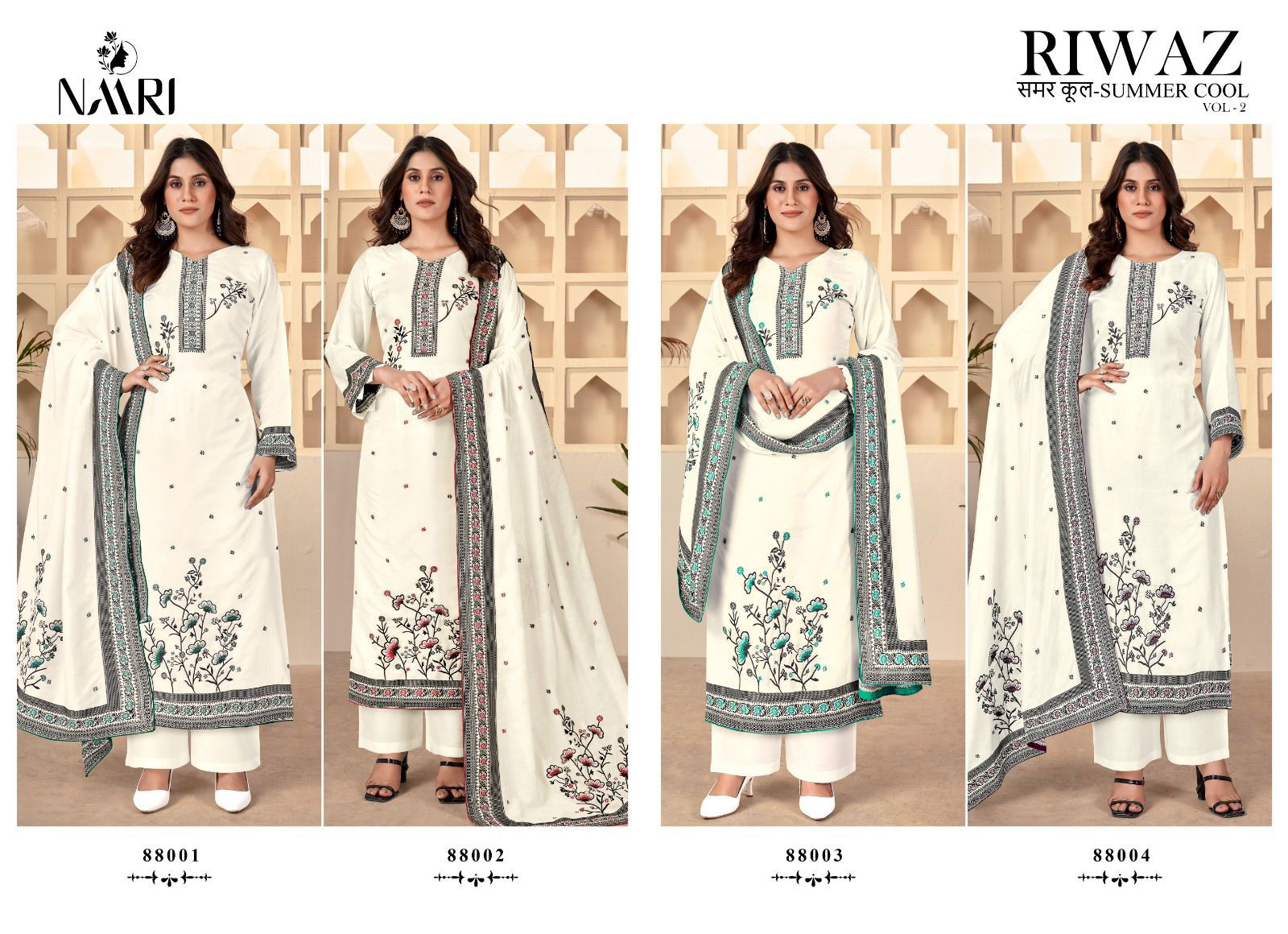 Riwaz 2 By Naari Pure Viscous Muslin Summer Special Weaving Salwar Kameez Wholesale Market IN Surat